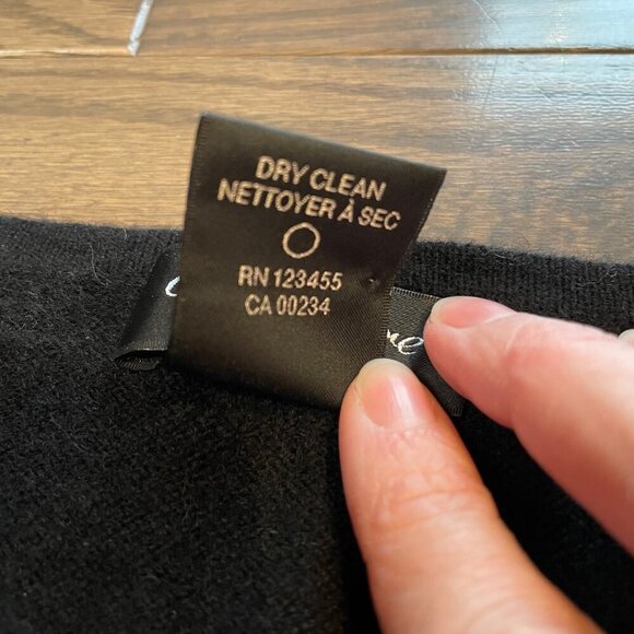 Lord & Taylor Cashmere Sweater, Black w/ white stripes, sequins, size M - Picture 3 of 9